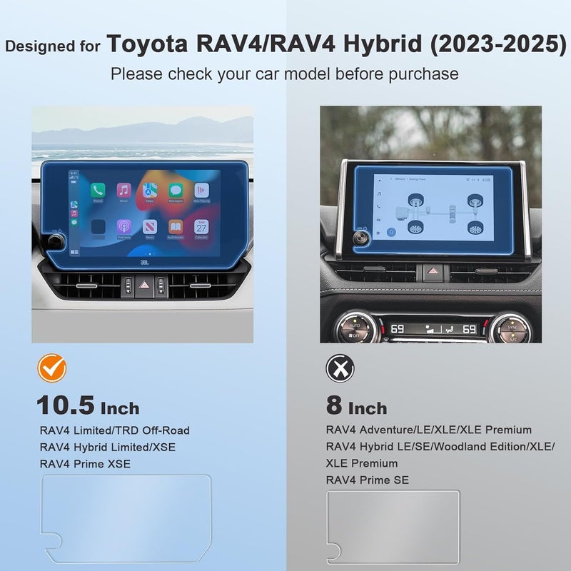 BSTW for 2025 Toyota RAV4 Screen Protector for 2023-2025 RAV4 Limited/TRD Off-Road RAV4 Prime XSE 10.5" Touchscreen for 2025 RAV4 Hybrid Accessories Anti Glare Tempered Glass Film (RAV4 10.5-In Matte) - Image 2
